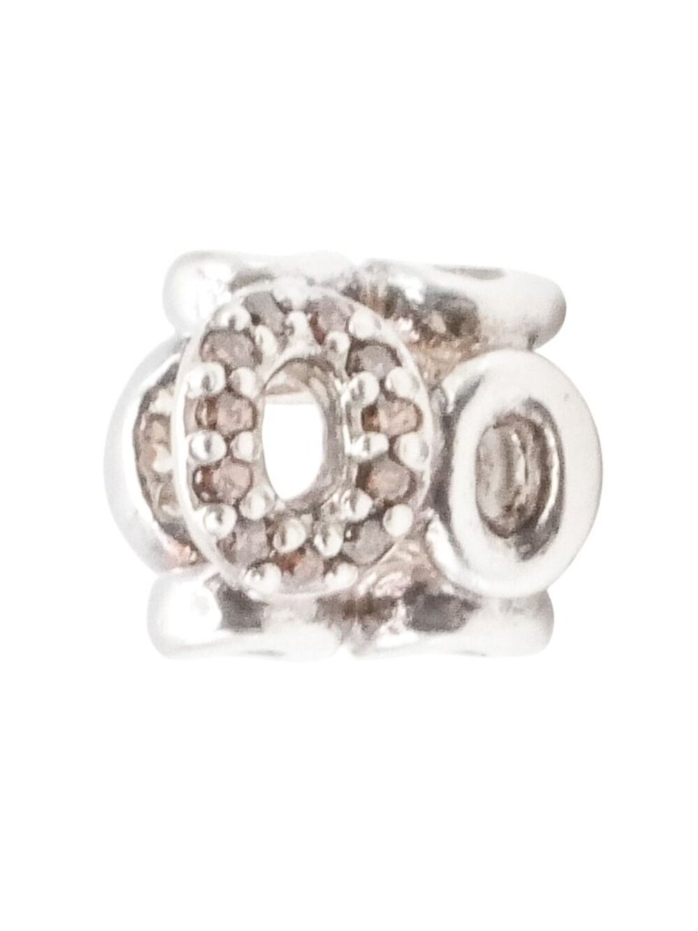 Pandora Circle of Friends Charm Sterling Silver with Brown & Clear Zirconia
